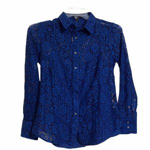 J. Crew Classic Fit Lace Button Up Blouse Sz 4